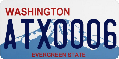 WA license plate ATX0006