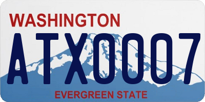 WA license plate ATX0007