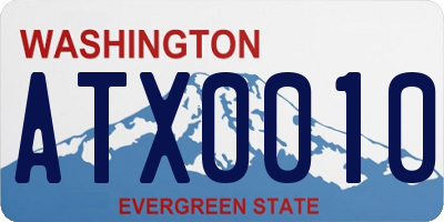WA license plate ATX0010