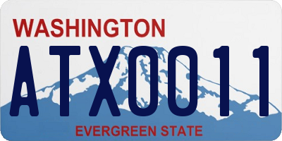 WA license plate ATX0011