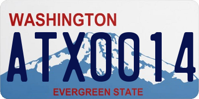 WA license plate ATX0014