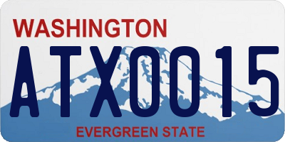 WA license plate ATX0015