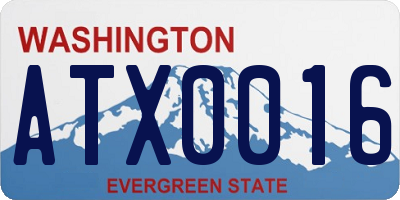 WA license plate ATX0016