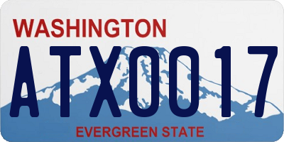 WA license plate ATX0017