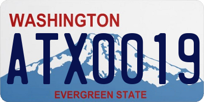 WA license plate ATX0019
