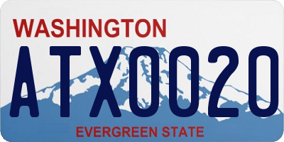 WA license plate ATX0020