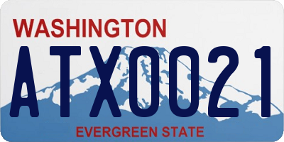 WA license plate ATX0021