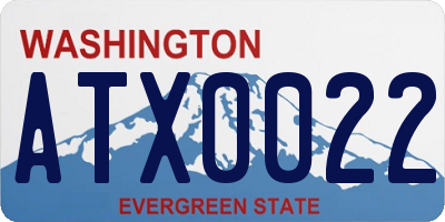 WA license plate ATX0022