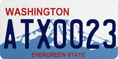 WA license plate ATX0023