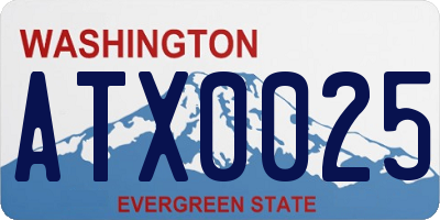 WA license plate ATX0025
