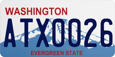 WA license plate ATX0026