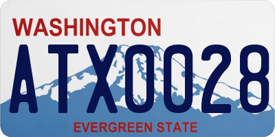 WA license plate ATX0028