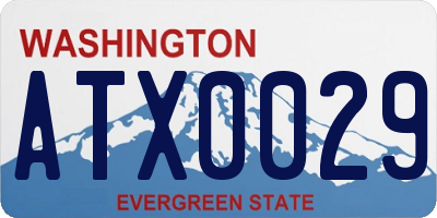 WA license plate ATX0029