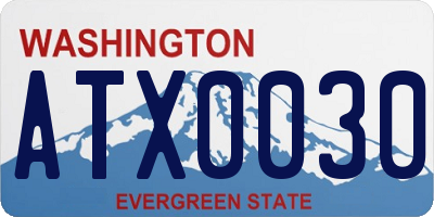 WA license plate ATX0030