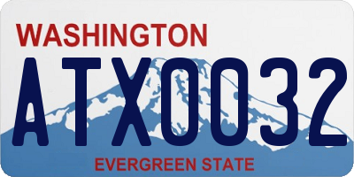 WA license plate ATX0032