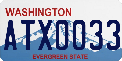 WA license plate ATX0033
