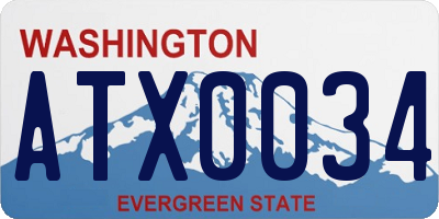 WA license plate ATX0034