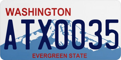 WA license plate ATX0035