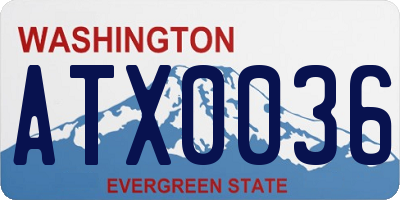 WA license plate ATX0036