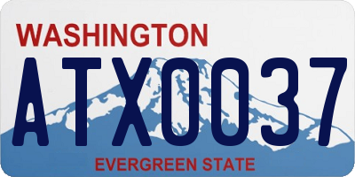 WA license plate ATX0037