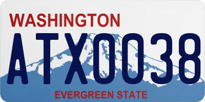 WA license plate ATX0038