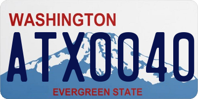 WA license plate ATX0040