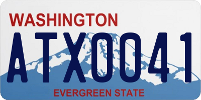 WA license plate ATX0041