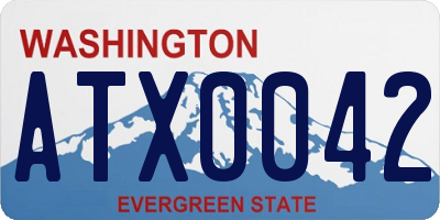 WA license plate ATX0042