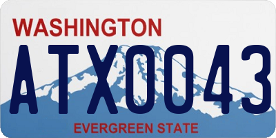 WA license plate ATX0043