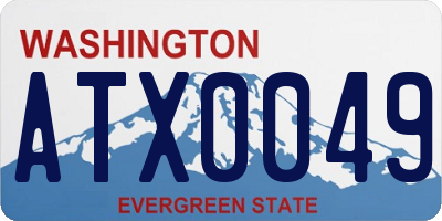 WA license plate ATX0049