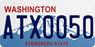WA license plate ATX0050