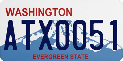 WA license plate ATX0051