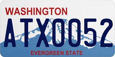 WA license plate ATX0052
