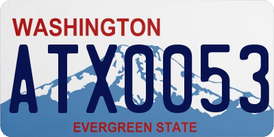 WA license plate ATX0053