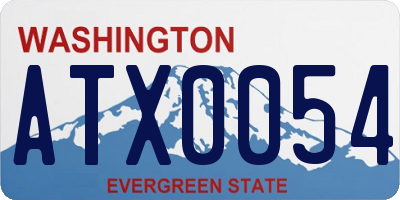 WA license plate ATX0054