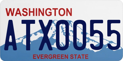 WA license plate ATX0055