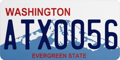 WA license plate ATX0056