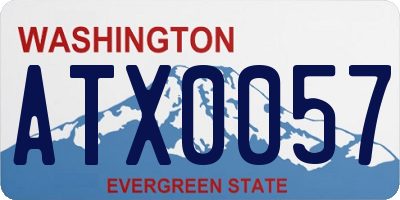 WA license plate ATX0057