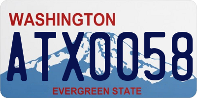 WA license plate ATX0058