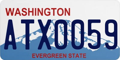 WA license plate ATX0059