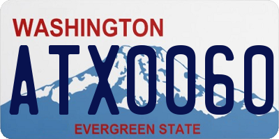 WA license plate ATX0060