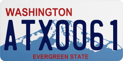 WA license plate ATX0061