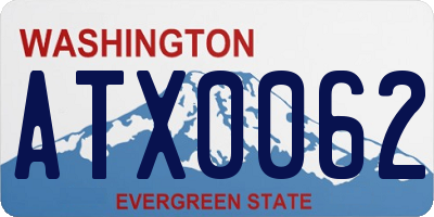WA license plate ATX0062