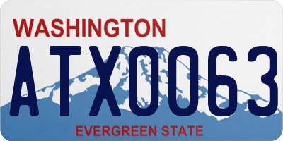 WA license plate ATX0063