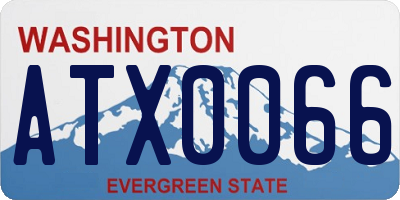 WA license plate ATX0066
