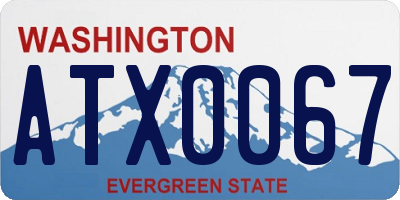 WA license plate ATX0067