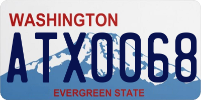 WA license plate ATX0068