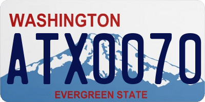 WA license plate ATX0070