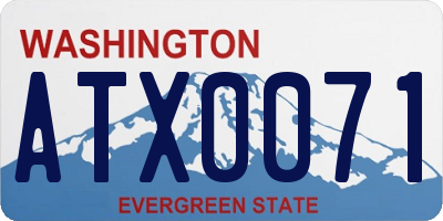 WA license plate ATX0071