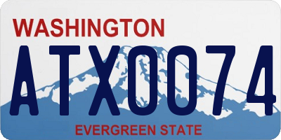 WA license plate ATX0074